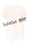 axes femme / モチーフレース付きブラウス M 淡ピンク Y-26-02-19-036-AX-BL-SZ-ZY
