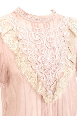 画像3: axes femme / モチーフレース付きブラウス M 淡ピンク Y-26-02-19-036-AX-BL-SZ-ZY