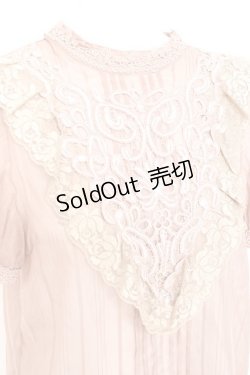 画像3: axes femme / モチーフレース付きブラウス M 淡ピンク Y-26-02-19-036-AX-BL-SZ-ZY
