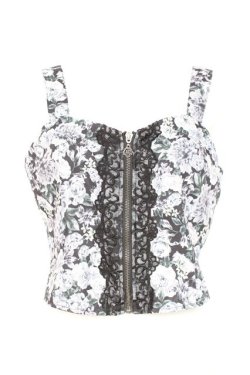 画像1: axes femme / フルールPTジップ付ビスチェ F 黒 Y-26-02-19-037-AX-TO-SZ-ZY