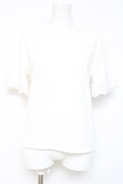 画像1: axes femme / バックレースアップリブプルオーバー M 白 Y-26-02-19-041-AX-TO-SZ-ZY