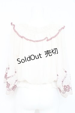 画像2: axes femme / 刺繍入りオフショルブラウス M 生成り Y-26-02-19-043-AX-TO-SZ-ZY