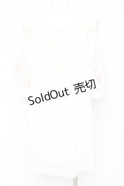 画像2: axes femme / 刺繍袖楊柳シフォンチュニック M 生成り Y-26-02-19-044-AX-OP-SZ-ZS