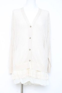 画像1: axes femme / 透かしニットカーディガン M 生成り Y-26-02-19-045-AX-TO-SZ-ZY