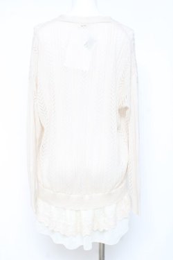 画像2: axes femme / 透かしニットカーディガン M 生成り Y-26-02-19-045-AX-TO-SZ-ZY