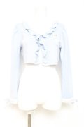 axes femme POETIQUE / フリルクロップドカットカーディガン  サックス Y-26-02-19-056-AX-TO-SZ-ZY