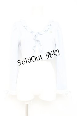 画像1: axes femme POETIQUE / フリルクロップドカットカーディガン  サックス Y-26-02-19-056-AX-TO-SZ-ZY