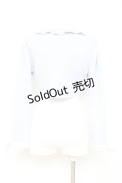 画像2: axes femme POETIQUE / フリルクロップドカットカーディガン  サックス Y-26-02-19-056-AX-TO-SZ-ZY