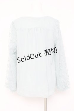 画像2: axes femme / パール金具付袖レースプルオーバー M グリーン Y-26-02-19-057-AX-TO-SZ-ZS