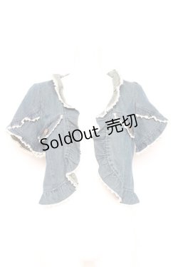 画像1: axes femme / デニム風ボレロ M ブルー Y-26-02-19-062-AX-TO-SZ-ZY