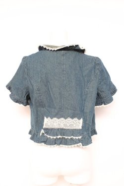 画像2: axes femme / デニム風ボレロ M ブルー Y-26-02-19-062-AX-TO-SZ-ZY