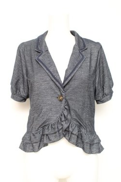 画像1: axes femme / ブレード使い半袖ジャケット M 紺 Y-26-02-19-063-AX-JA-SZ-ZY