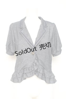 画像1: axes femme / ブレード使い半袖ジャケット M 紺 Y-26-02-19-063-AX-JA-SZ-ZY