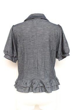 画像2: axes femme / ブレード使い半袖ジャケット M 紺 Y-26-02-19-063-AX-JA-SZ-ZY