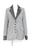 axes femme / グレンチェックテーラードジャケット M グレー Y-26-02-19-065-AX-JA-SZ-ZY