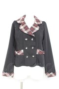 axes femme POETIQUE / チェック使バックフリルジャケット M 黒. Y-26-02-19-066-AX-JA-SZ-ZY