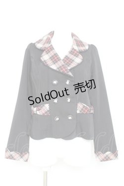 画像1: axes femme POETIQUE / チェック使バックフリルジャケット M 黒. Y-26-02-19-066-AX-JA-SZ-ZY