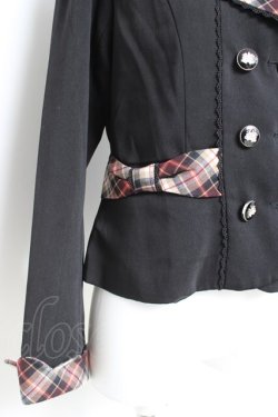 画像3: axes femme POETIQUE / チェック使バックフリルジャケット M 黒. Y-26-02-19-066-AX-JA-SZ-ZY