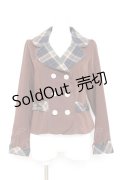 axes femme POETIQUE / チェック使バックフリルジャケット M 茶 Y-26-02-19-067-AX-JA-SZ-ZY