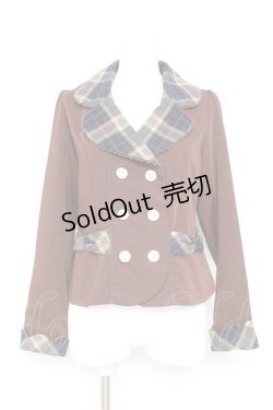 画像1: axes femme POETIQUE / チェック使バックフリルジャケット M 茶 Y-26-02-19-067-AX-JA-SZ-ZY