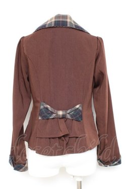 画像2: axes femme POETIQUE / チェック使バックフリルジャケット M 茶 Y-26-02-19-067-AX-JA-SZ-ZY