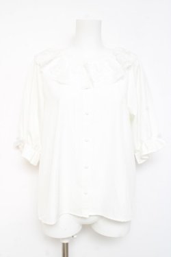 画像1: m petit by misako / NINA'Sコラボブラウス M 白 Y-26-02-19-070-LO-BL-SZ-ZY