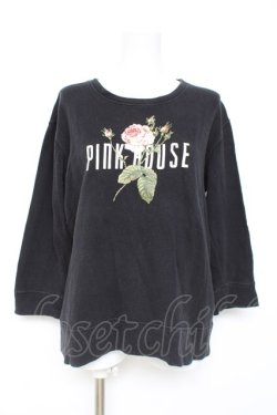 画像1: PINK HOUSE / バラプリントカットソー F 黒 Y-26-02-19-071-LO-TO-SZ-ZY