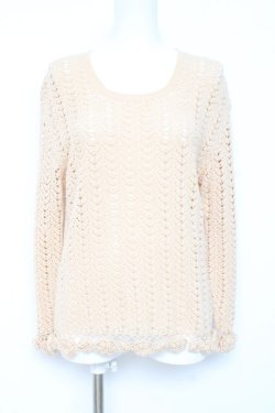 画像1: KANEKO ISAO / 裾花モチーフ編みニット  生成り Y-26-02-19-072-EL-TO-SZ-ZY