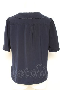 画像2: an another angelus / ローズ刺繍開衿ブラウス F 紺 Y-26-02-19-074-CA-BL-SZ-ZY
