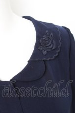 画像3: an another angelus / ローズ刺繍開衿ブラウス F 紺 Y-26-02-19-074-CA-BL-SZ-ZS (3)