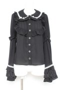 Ank Rouge / ひめ袖はしごリボンブラウス M 黒 Y-26-02-19-077-CA-BL-SZ-ZY