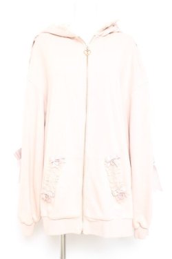 画像1: LIZ LISA / うさみみレースアップスリーブパーカー 0 ピンクベージュ Y-26-02-19-078-LO-TO-SZ-ZY