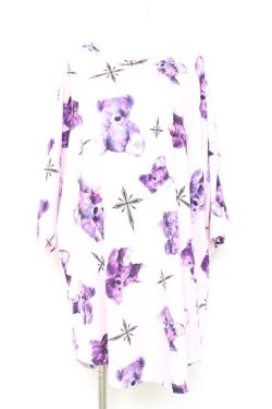 画像1: TRAVAS TOKYO / 総柄ベアTシャツ F パープル Y-26-02-19-079-PU-TO-SZ-ZY