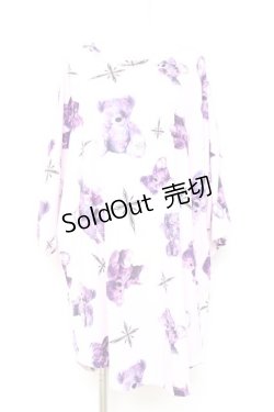 画像1: TRAVAS TOKYO / 総柄ベアTシャツ F パープル Y-26-02-19-079-PU-TO-SZ-ZY