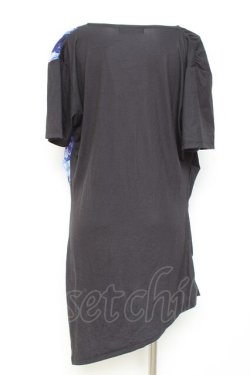 画像3: CIVARIZE / モードドレープフラワーTシャツ 44 ブラック×ブルー Y-26-02-19-083-GO-TS-SZ-ZY