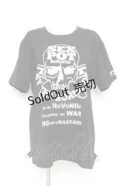 画像1: SEX POT ReVeNGe / スカルプリントカットソー  黒 Y-26-02-19-085-SP-TO-SZ-ZY