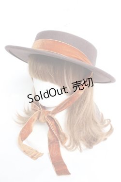 画像1: an another angelus / ロングベロアリボンキャノチェ F ブラウン Y-26-02-19-008-CA-AC-SZ-ZY