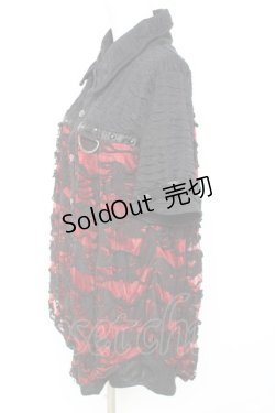 画像2: SEX POT ReVeNGe / スタッズ&クラッシュデザインシャツ L 黒×赤 Y-26-02-19-086-SP-BL-SZ-ZY