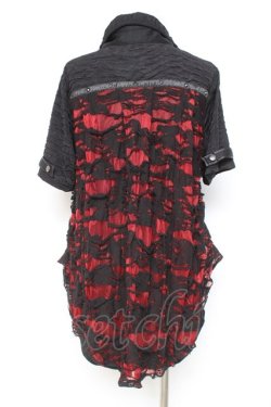 画像3: SEX POT ReVeNGe / スタッズ&クラッシュデザインシャツ L 黒×赤 Y-26-02-19-086-SP-BL-SZ-ZY