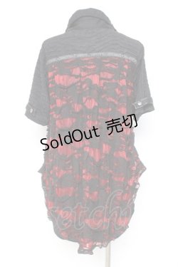 画像3: SEX POT ReVeNGe / スタッズ&クラッシュデザインシャツ L 黒×赤 Y-26-02-19-086-SP-BL-SZ-ZY