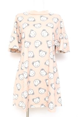 画像1: Candy Stripper / GLOOMY BEAR FRILL SLEEVE ONE-PIECE 2 ベージュ Y-26-02-19-088-PU-OP-SZ-ZY