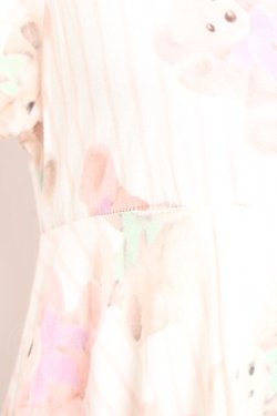 画像3: Candy Stripper / テディベアプリントカットワンピース 2 オフ×ピンク Y-26-02-19-089-PU-OP-SZ-ZY