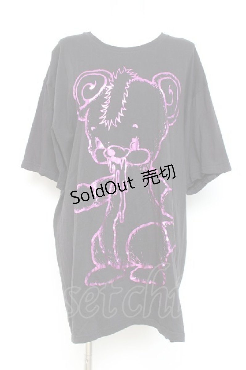 画像1: yaponskii / よだれべあBIG Tシャツ  黒 Y-26-02-19-091-PU-TS-SZ-ZY (1)