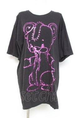 画像1: yaponskii / よだれべあBIG Tシャツ  黒 Y-26-02-19-091-PU-TS-SZ-ZY