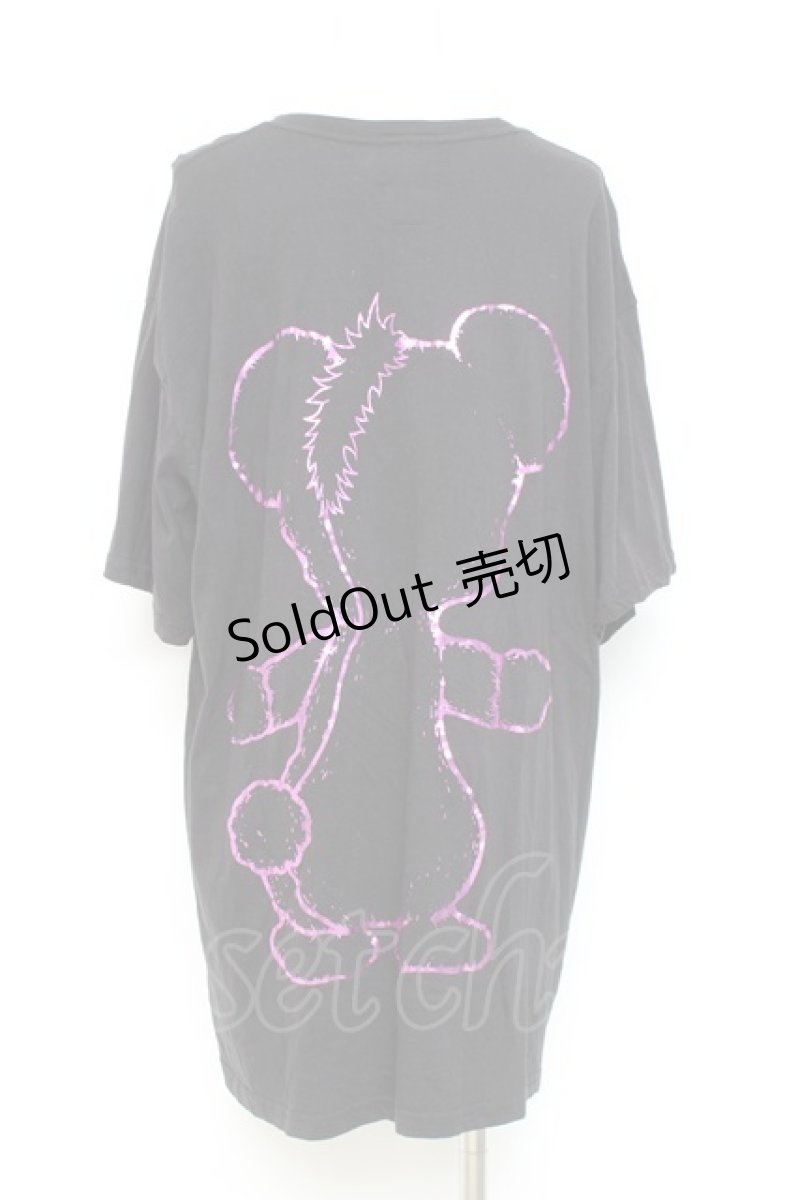 画像2: yaponskii / よだれべあBIG Tシャツ  黒 Y-26-02-19-091-PU-TS-SZ-ZY (2)