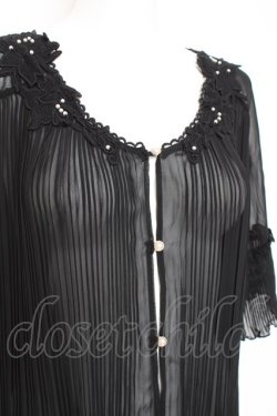 画像3: axes femme / プリーツシフォンカーディガン M 黒 Y-26-02-19-098-AX-OP-SZ-ZY