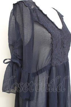 画像3: axes femme / 袖ドロストガウン M 紺 Y-26-02-19-100-AX-TO-SZ-ZY