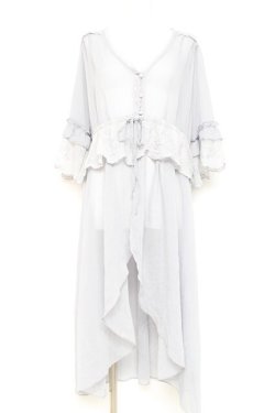 画像1: axes femme / シアーシフォンロングガウン F グレー Y-26-02-19-101-AX-TO-SZ-ZY