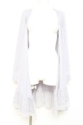 axes femme / 裾レースカーディガン M サックス Y-26-02-19-102-AX-TO-SZ-ZY