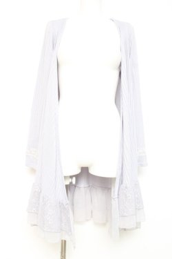 画像1: axes femme / 裾レースカーディガン M サックス Y-26-02-19-102-AX-TO-SZ-ZY